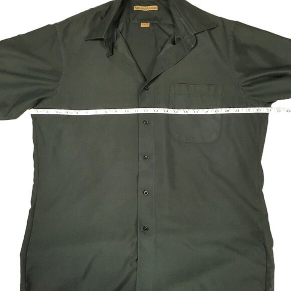 Milano Uomo Shirt Button Front Olive Green Men's 16 34/35 Button Up Long Sleeve - Picture 5 of 9